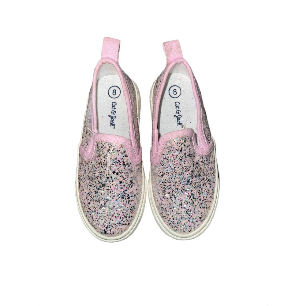 Girls Pink sparkle shoes size 8